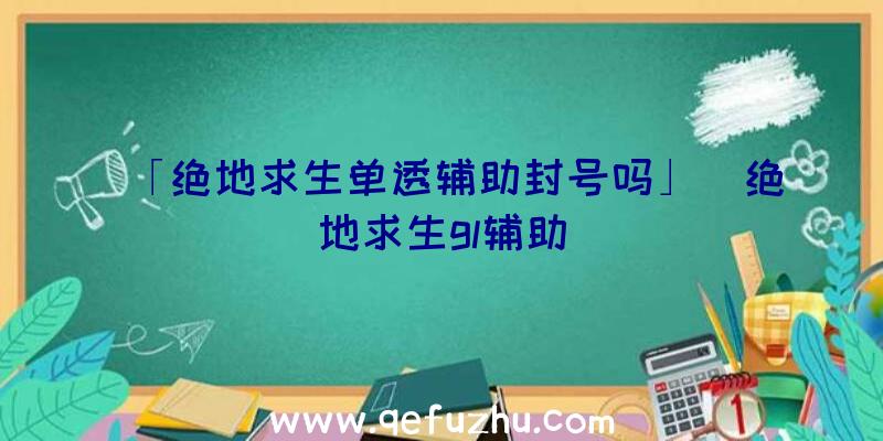 「绝地求生单透辅助封号吗」|绝地求生gl辅助